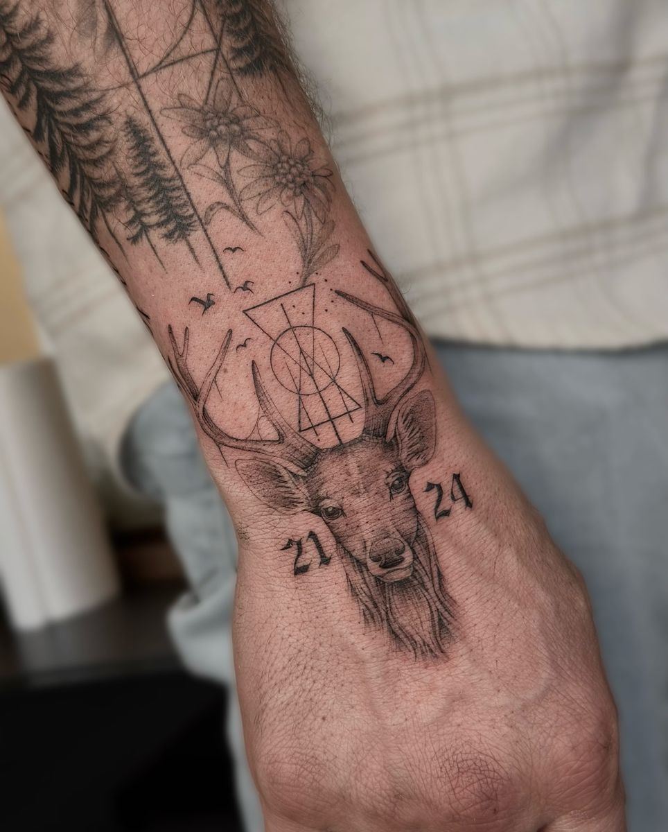 Hirsch mit Geometrie
